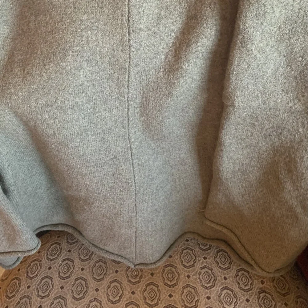 Green O/S Wool eskandar Crewneck Sweater with 3/4 sleeves - Picture 7 of 10